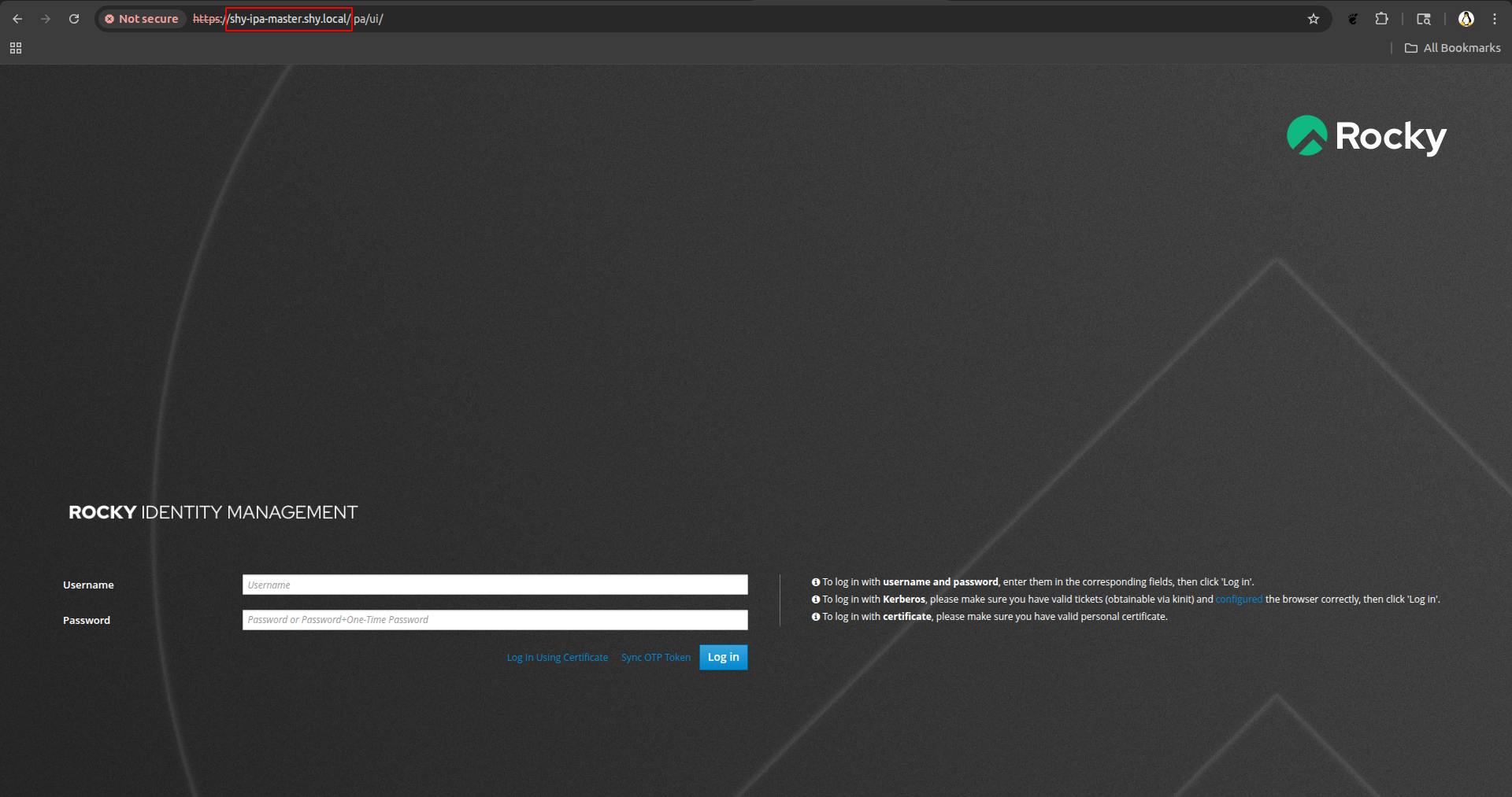 IdM dashboard