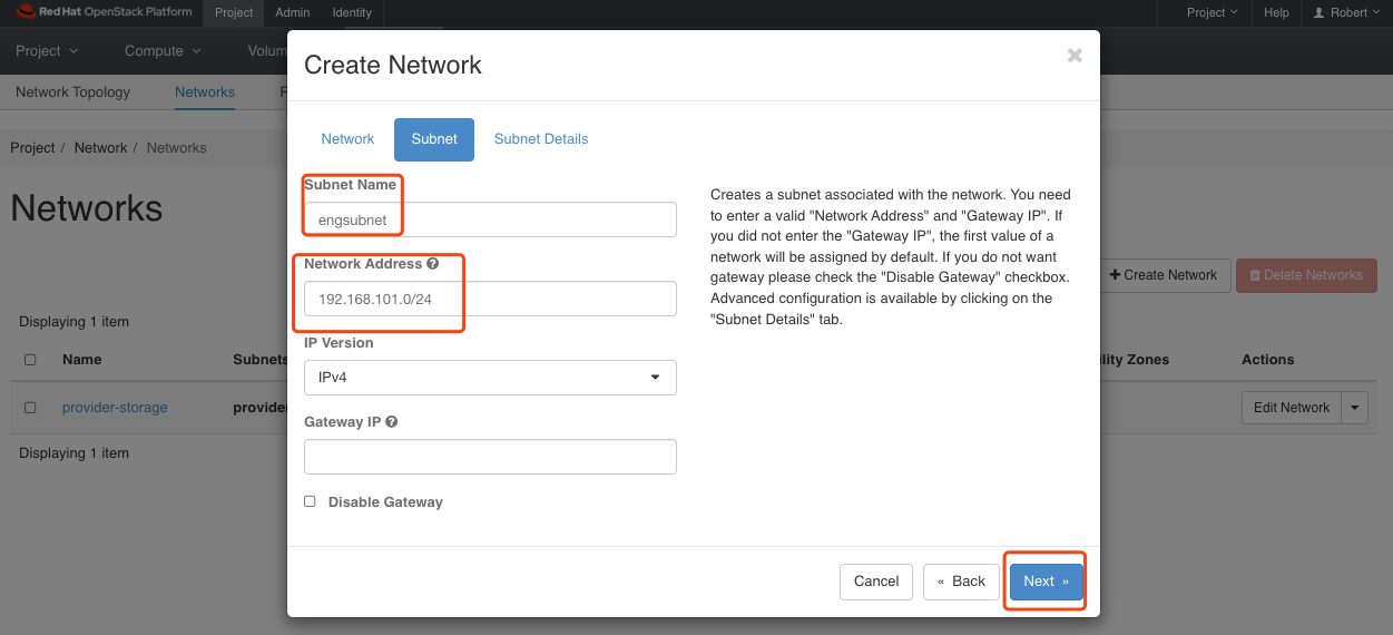 create subnet